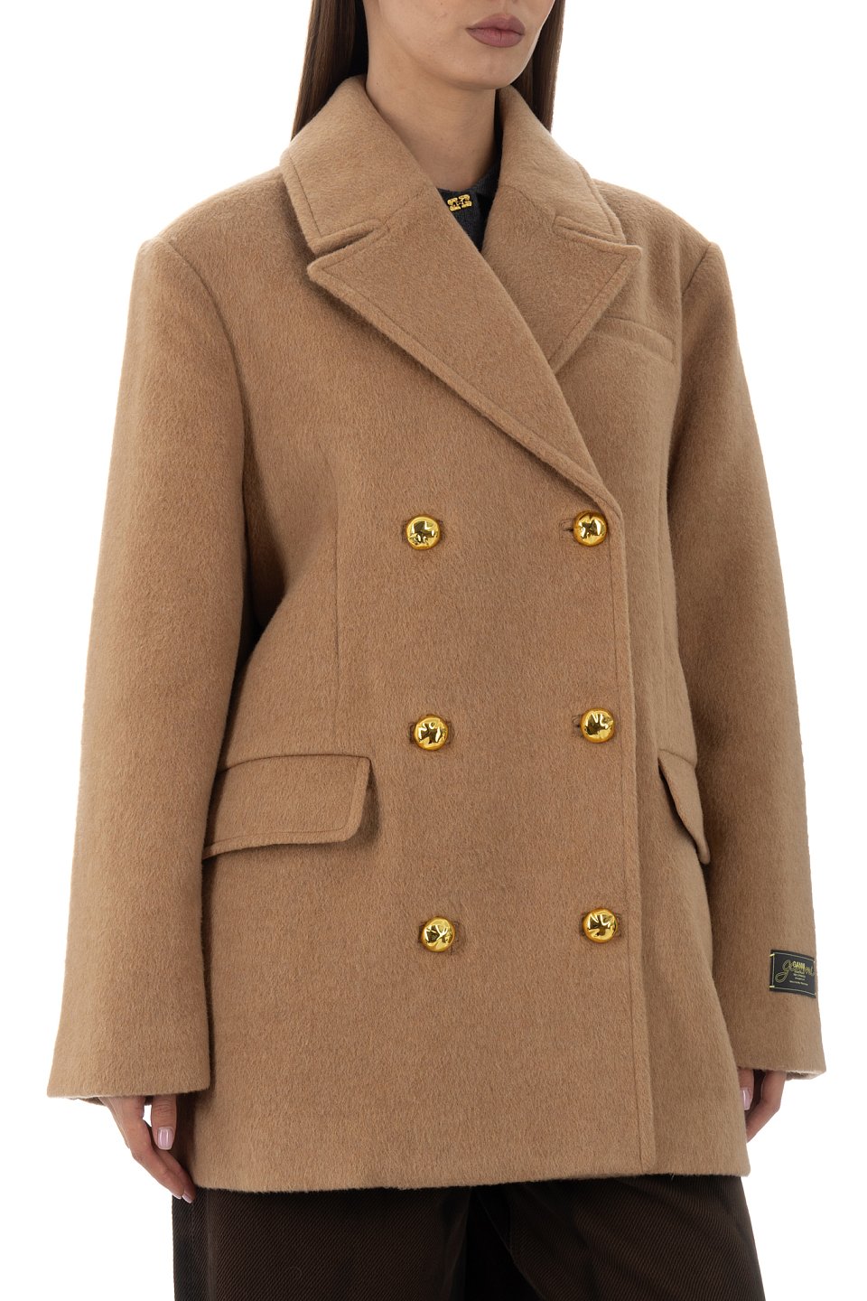 Шерстяное полупальто Ganni - фото 3