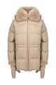 Пуховик Yves Salomon: бежевый цвет